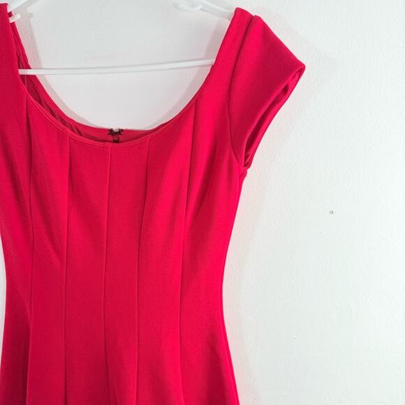 Anthropologie Bailey 44 Zoe Red Ponte Stretch Knit Fit & Flare Mini Dress XS - Picture 4 of 13